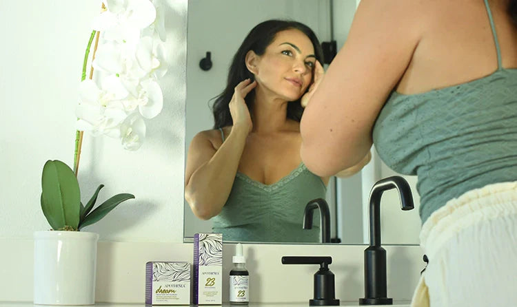 skincare routine - layering serum and cream